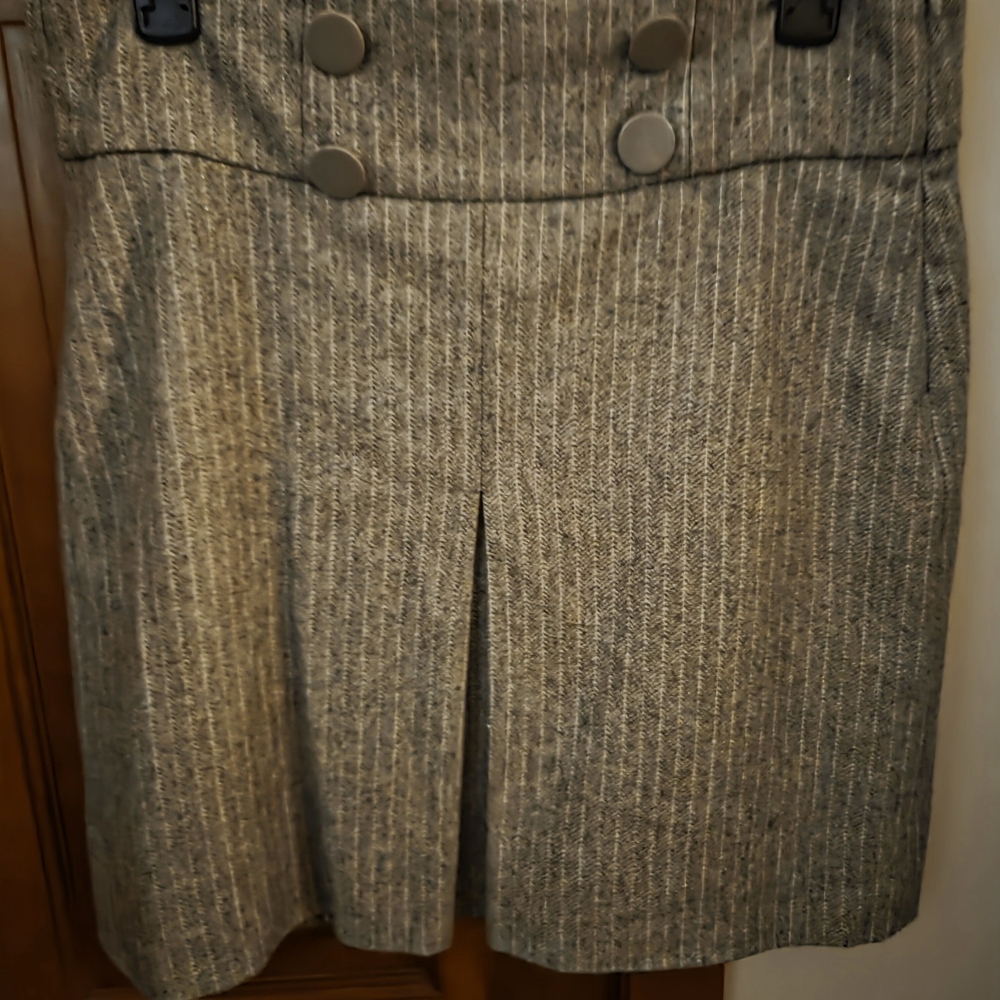 Elegant Gray Pinstripe Skirt